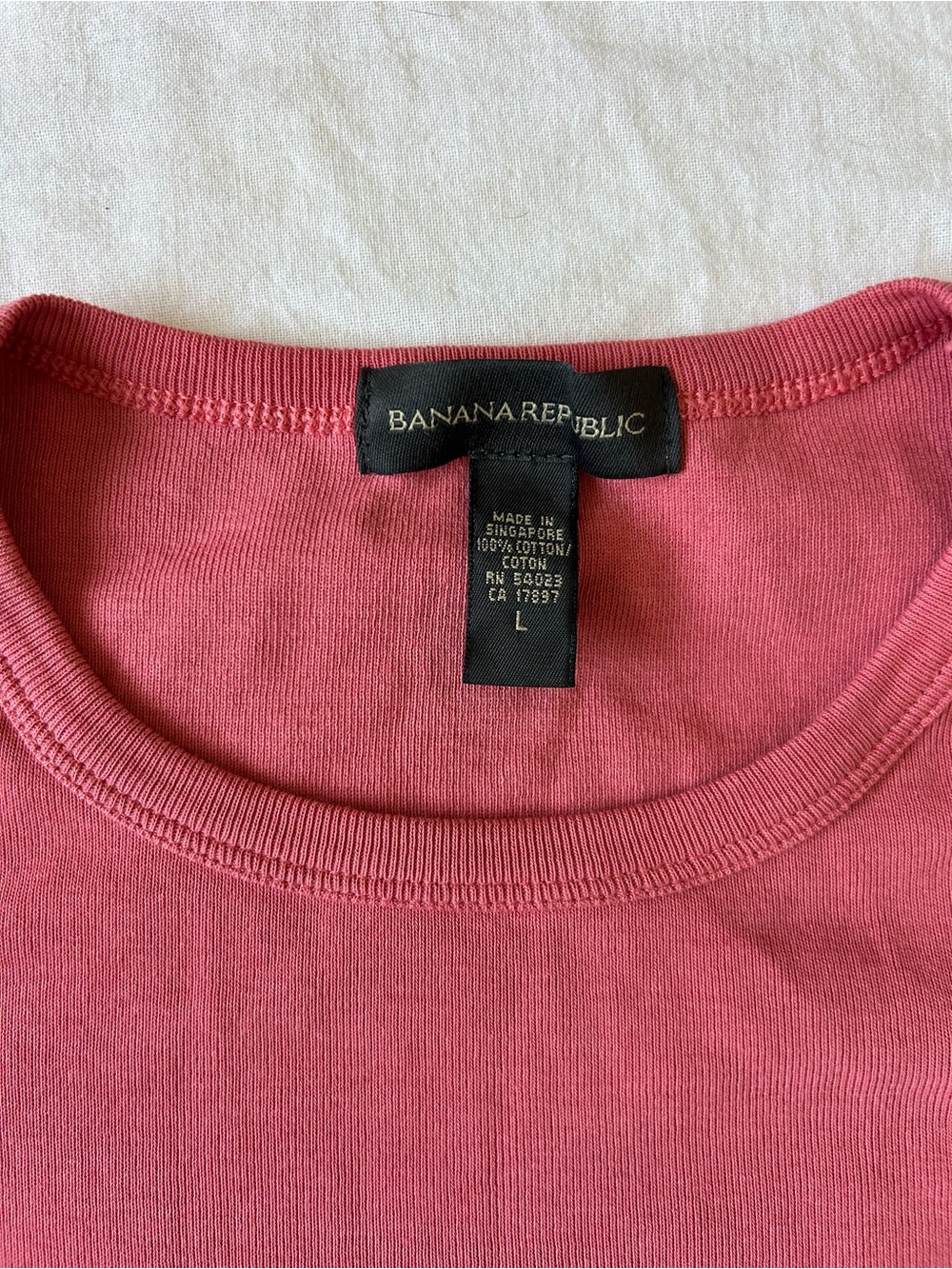 Banana Republic 100% Cotton Pink Short Sleeve Top | Size Large - Picture 2 of 6